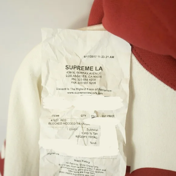 Supreme Red Box Logo Blocked Hoodie NEW w/ TAGS